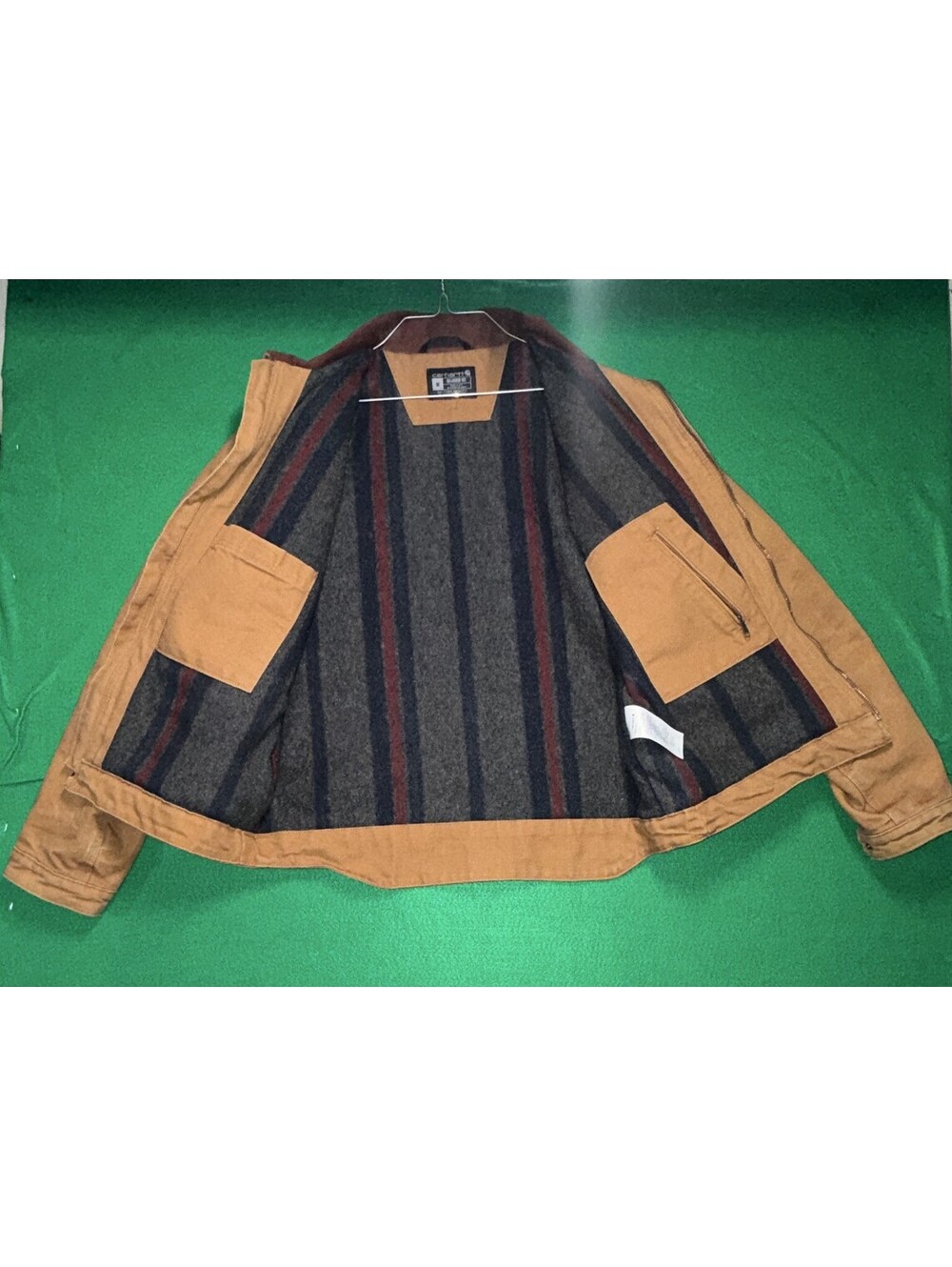 Carhartt 103828 Detroit Jacket Brown Duck Canvas Blanket Lined M Made In The USA